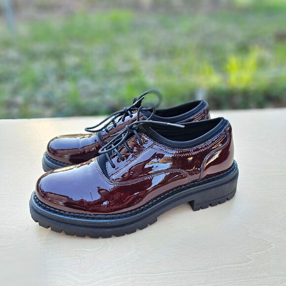 Shoes - Shellys London Womens Oxfords Burgundy Lace Up Womens Shoes Size 41